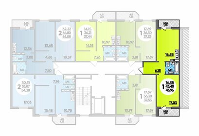 59,5 м², 1-комнатная квартира 4 462 000 ₽ - изображение 105