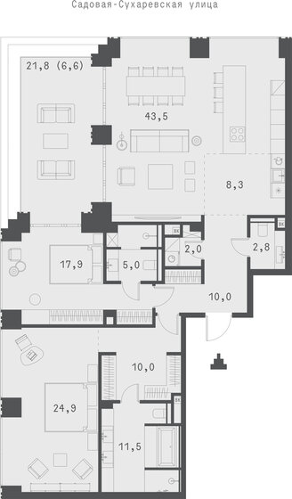 142,1 м², 2-комнатная квартира 240 561 424 ₽ - изображение 51