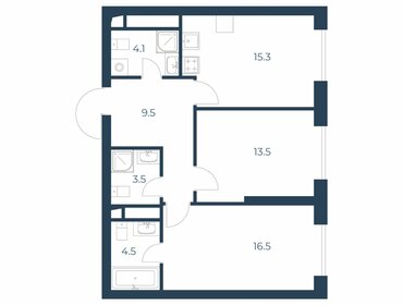 Квартира 66,9 м², 2-комнатная - изображение 1