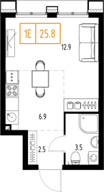 25 м², квартира-студия 9 900 000 ₽ - изображение 81