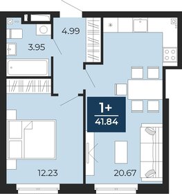 41,7 м², 1-комнатная квартира 5 800 000 ₽ - изображение 67