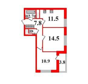 Квартира 52,1 м², 2-комнатная - изображение 1