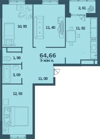 57 м², 3-комнатная квартира 5 900 000 ₽ - изображение 32