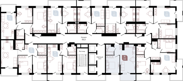 41,5 м², 1-комнатная квартира 6 129 550 ₽ - изображение 74