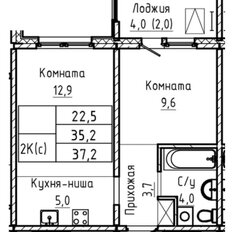 Квартира 38 м², 2-комнатная - изображение 1