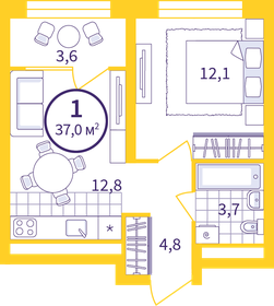 35,2 м², 2-комнатная квартира 2 399 000 ₽ - изображение 82