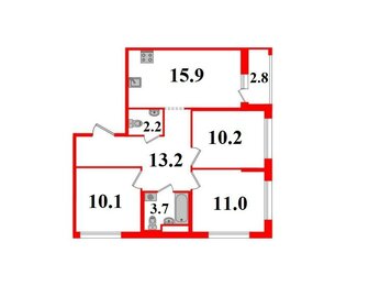 68,7 м², 3-комнатная квартира 12 220 000 ₽ - изображение 123