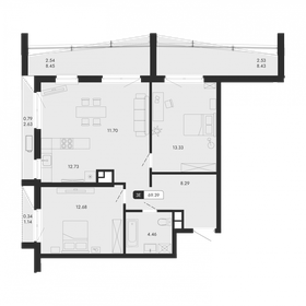 Квартира 69,4 м², 3-комнатная - изображение 1