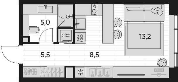 33,4 м², 1-комнатная квартира 24 000 000 ₽ - изображение 2