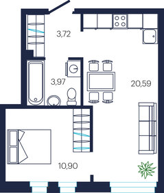 38,2 м², 2-комнатные апартаменты 9 400 000 ₽ - изображение 38