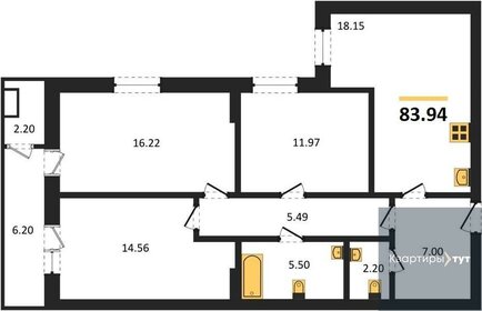 98,3 м², 3-комнатная квартира 10 550 000 ₽ - изображение 126