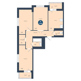 Квартира 75,7 м², 3-комнатная - изображение 1