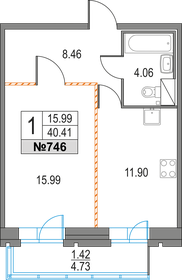 Квартира 40,4 м², 1-комнатная - изображение 1