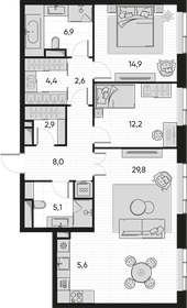99 м², 3-комнатная квартира 47 000 000 ₽ - изображение 73