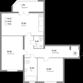 70,4 м², 2-комнатная квартира 15 000 000 ₽ - изображение 54