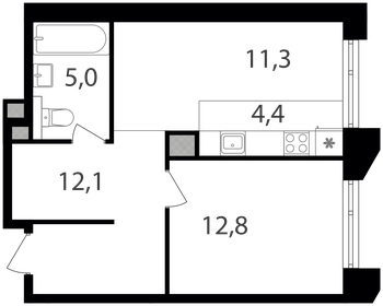 43,7 м², 1-комнатная квартира 20 241 840 ₽ - изображение 25