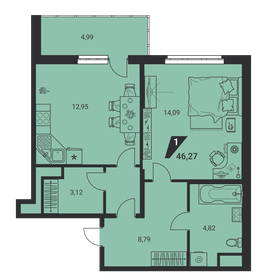 46,4 м², 1-комнатная квартира 6 880 381 ₽ - изображение 41