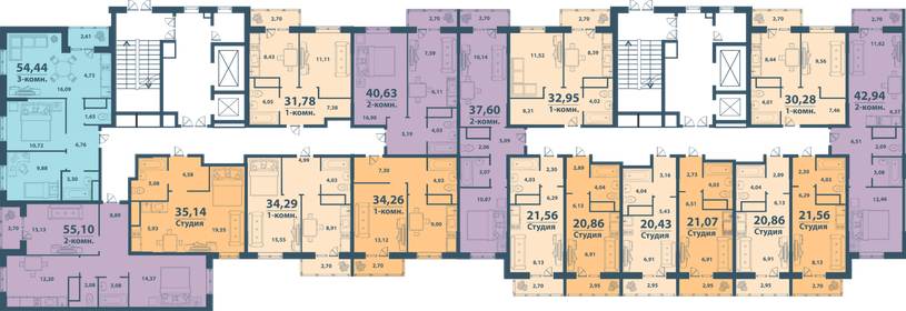 39,5 м², 1-комнатная квартира 6 706 500 ₽ - изображение 75