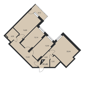 93,7 м², 3-комнатная квартира 11 436 300 ₽ - изображение 14