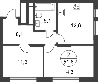 51,3 м², 2-комнатная квартира 14 300 000 ₽ - изображение 95