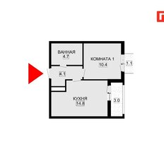 Квартира 38,1 м², 1-комнатная - изображение 5