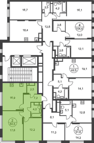 61,8 м², 2-комнатная квартира 17 101 698 ₽ - изображение 52