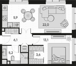 59 м², 3-комнатная квартира 21 500 000 ₽ - изображение 100
