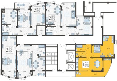 57,6 м², 1-комнатная квартира 7 784 816 ₽ - изображение 2