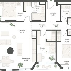 Квартира 119,2 м², 3-комнатная - изображение 2