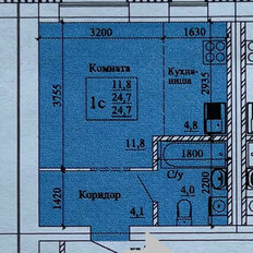 Квартира 24,7 м², студия - изображение 1