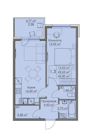 Квартира 45 м², 1-комнатная - изображение 1