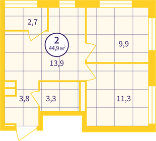 43,1 м², 2-комнатная квартира 3 900 000 ₽ - изображение 115