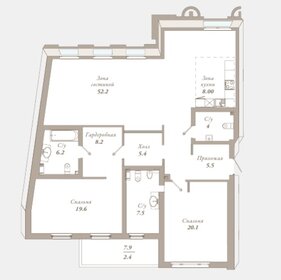 Квартира 139,1 м², 2-комнатная - изображение 1