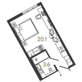 23,8 м², апартаменты-студия 9 200 000 ₽ - изображение 33
