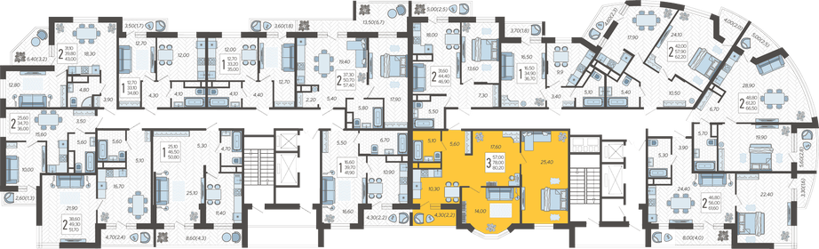 89,7 м², 3-комнатная квартира 7 400 250 ₽ - изображение 12