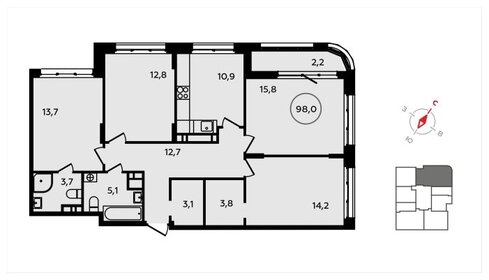 117 м², 4-комнатная квартира 33 318 988 ₽ - изображение 15