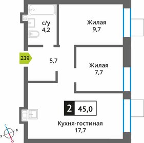 47,1 м², 2-комнатная квартира 8 261 340 ₽ - изображение 22