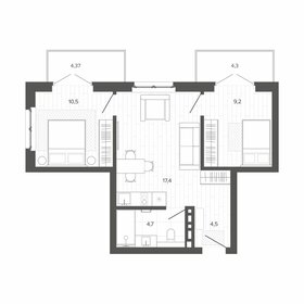 47,9 м², 3-комнатная квартира 8 534 000 ₽ - изображение 10