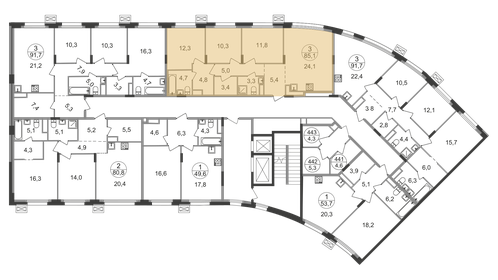 92,3 м², 3-комнатная квартира 18 533 946 ₽ - изображение 33