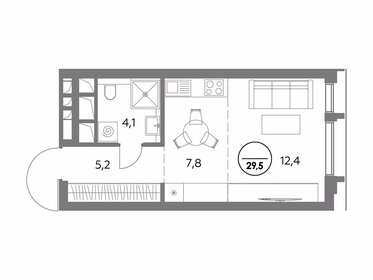 27,6 м², квартира-студия 14 959 200 ₽ - изображение 10