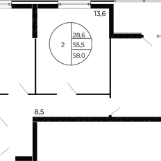 Квартира 58 м², 2-комнатная - изображение 2