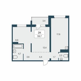 60,9 м², 2-комнатная квартира 6 750 000 ₽ - изображение 20