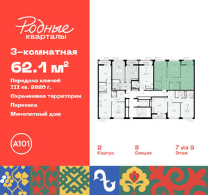 62,1 м², 3-комнатная квартира 10 741 127 ₽ - изображение 19