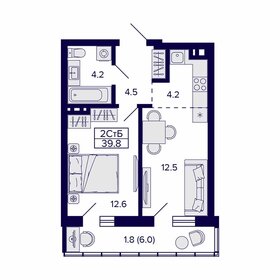 40,5 м², 2-комнатная квартира 8 221 500 ₽ - изображение 81