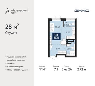 Квартира 28 м², студия - изображение 1