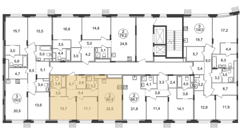 Квартира 68,4 м², 2-комнатная - изображение 2