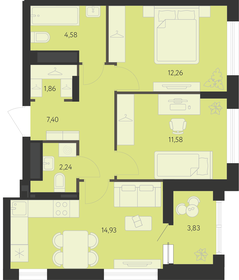 56,8 м², 2-комнатная квартира 8 092 000 ₽ - изображение 23