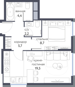 43 м², 2-комнатная квартира 11 200 000 ₽ - изображение 61