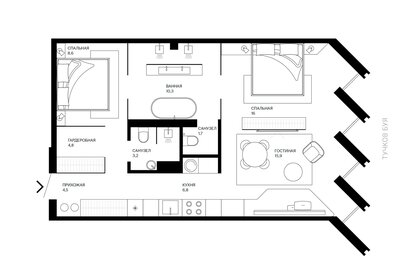 Квартира 73,9 м², 3-комнатные - изображение 1