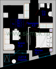 33,4 м², 1-комнатная квартира 3 841 000 ₽ - изображение 12